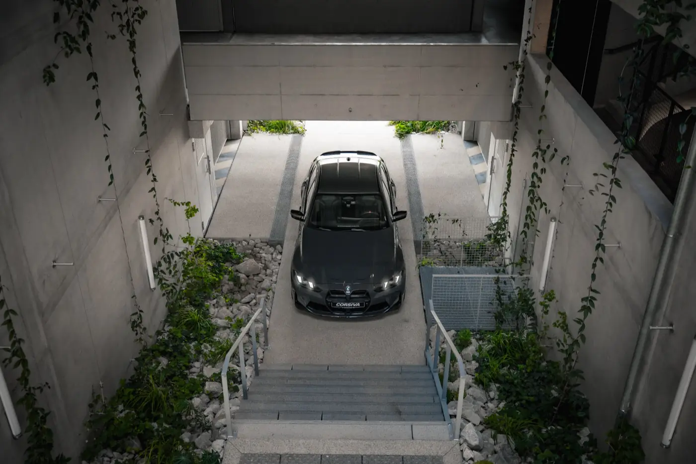 BMW M3 Compétition du parc Corsiva, prête au départ