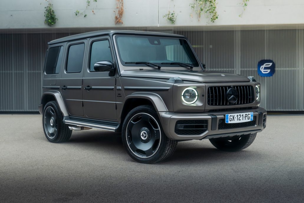 Location Mercedes G 63 AMG 2025 chez Corsiva en Savoie — trois-quarts avant
